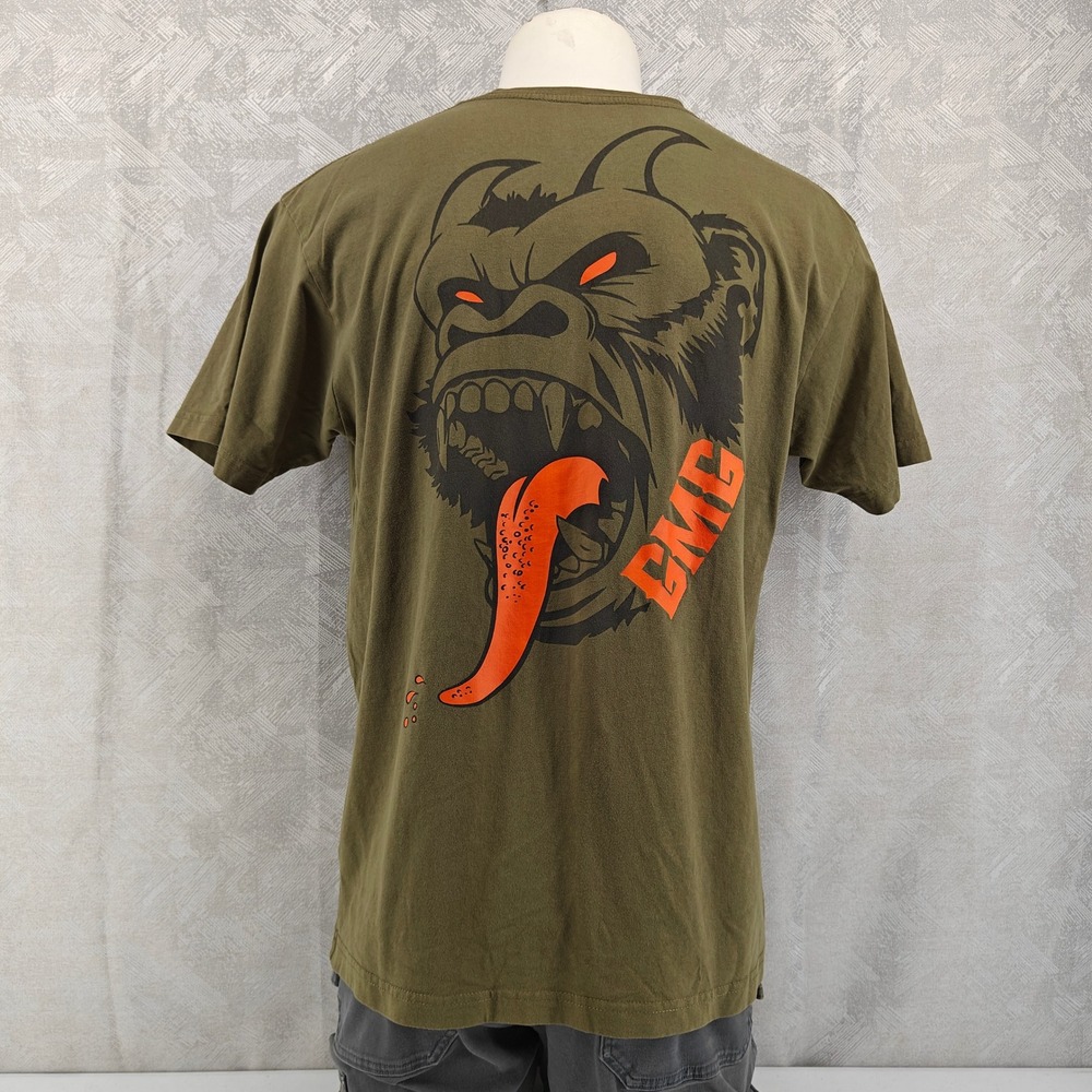 Gas Monkey Garage T Shirt Mens L Green GMG Monster Graphic Biker Fast N Loud Tee